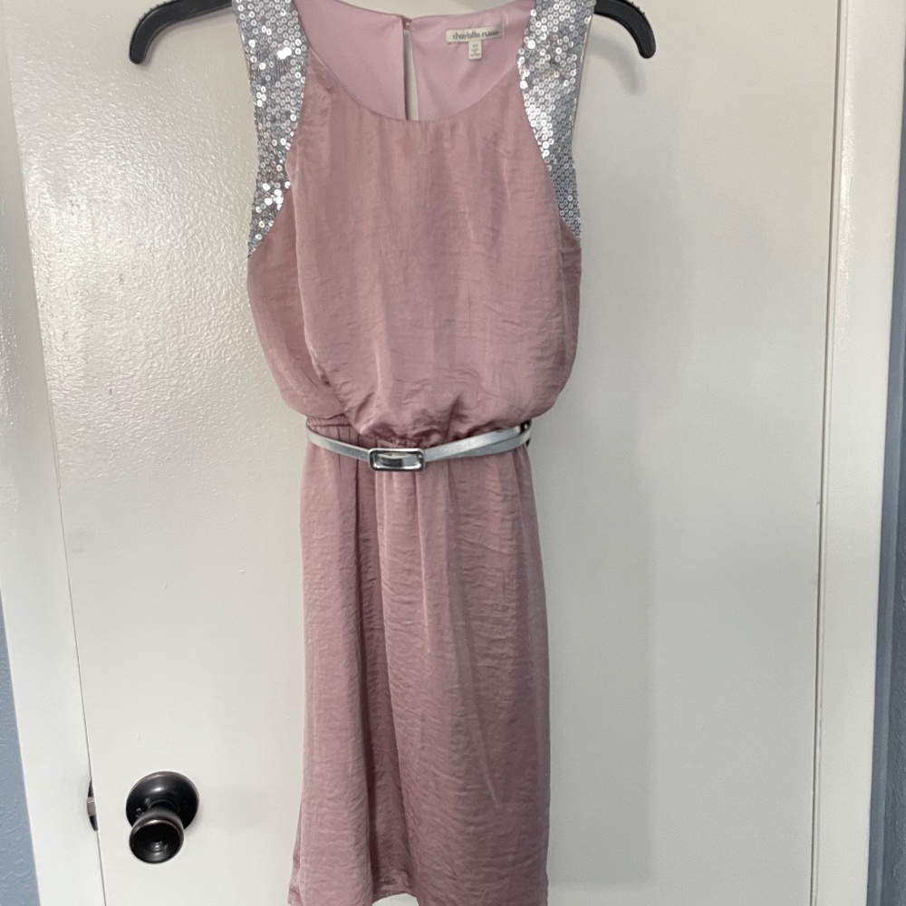 Pink dress with sequin detail Size XS